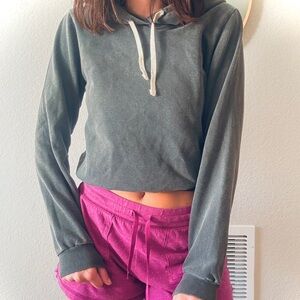 American Apparel Cropped Gray Women's Hoodie